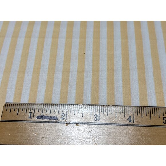 Yellow & White Striped Fabric 1 yard x 44" Cotton Blend for Sewing - Picture 2 of 2